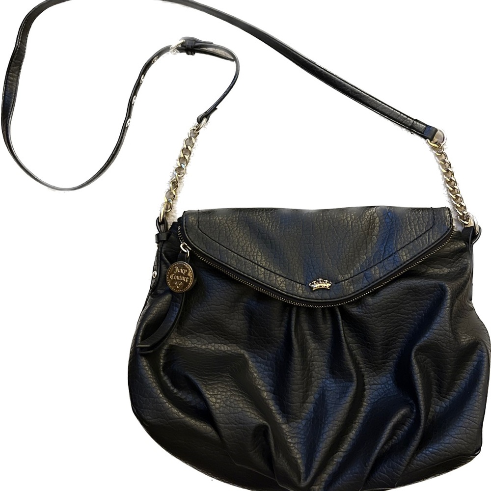 ⚜️Juicy Couture Black Leather Hobo Bag